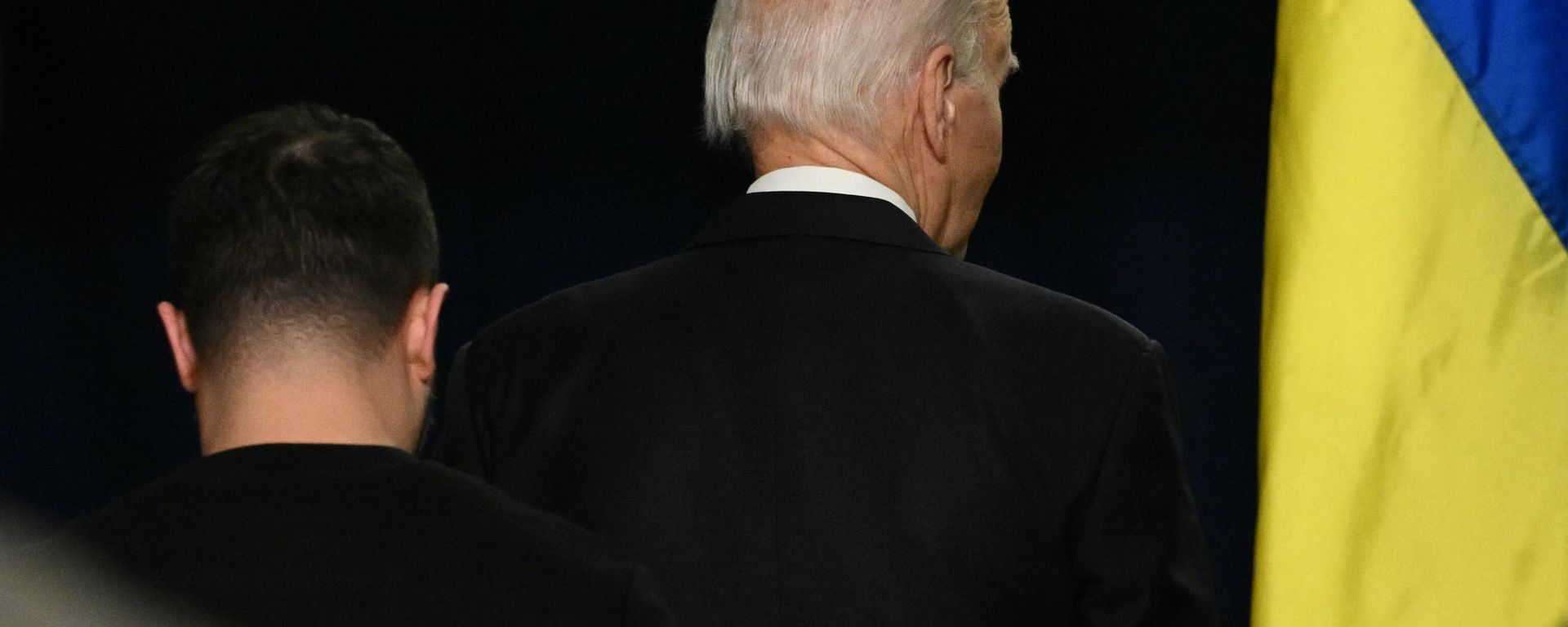 US President Joe Biden and Ukrainian President Volodymyr Zelensky. - Sputnik International, 1920, 31.12.2023