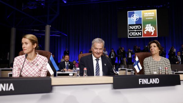 The hawkish NATO block keeps expanding eastward thus undermining promises long ago and encircling Russia with US military bases. This year Finland became the 31st alliance member, with Sweden remaining a formal NATO candidate. (Estonia's Prime Minister Kaja Kallas, Finland's President Sauli Niinisto and France's Foreign Minister Catherine Colonna attend a meeting of the North Atlantic Council (NAC) with Asia Pacific Partners during the NATO Summit in Vilnius on July 12, 2023). - Sputnik International
