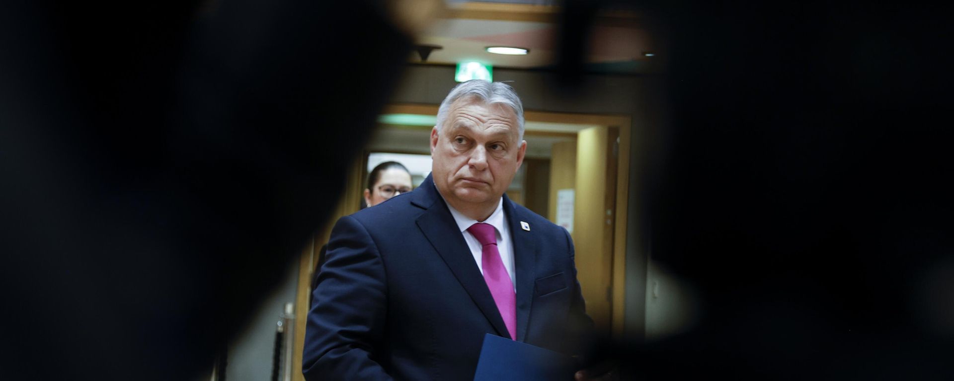 Hungary's Prime Minister Viktor Orban arrives for a round table meeting at an EU summit in Brussels, Thursday, Dec. 14, 2023. Hungary's Prime Minister Viktor Orban arrives for a round table meeting at an EU summit in Brussels, Thursday, Dec. 14, 2023. - Sputnik International, 1920, 15.12.2023