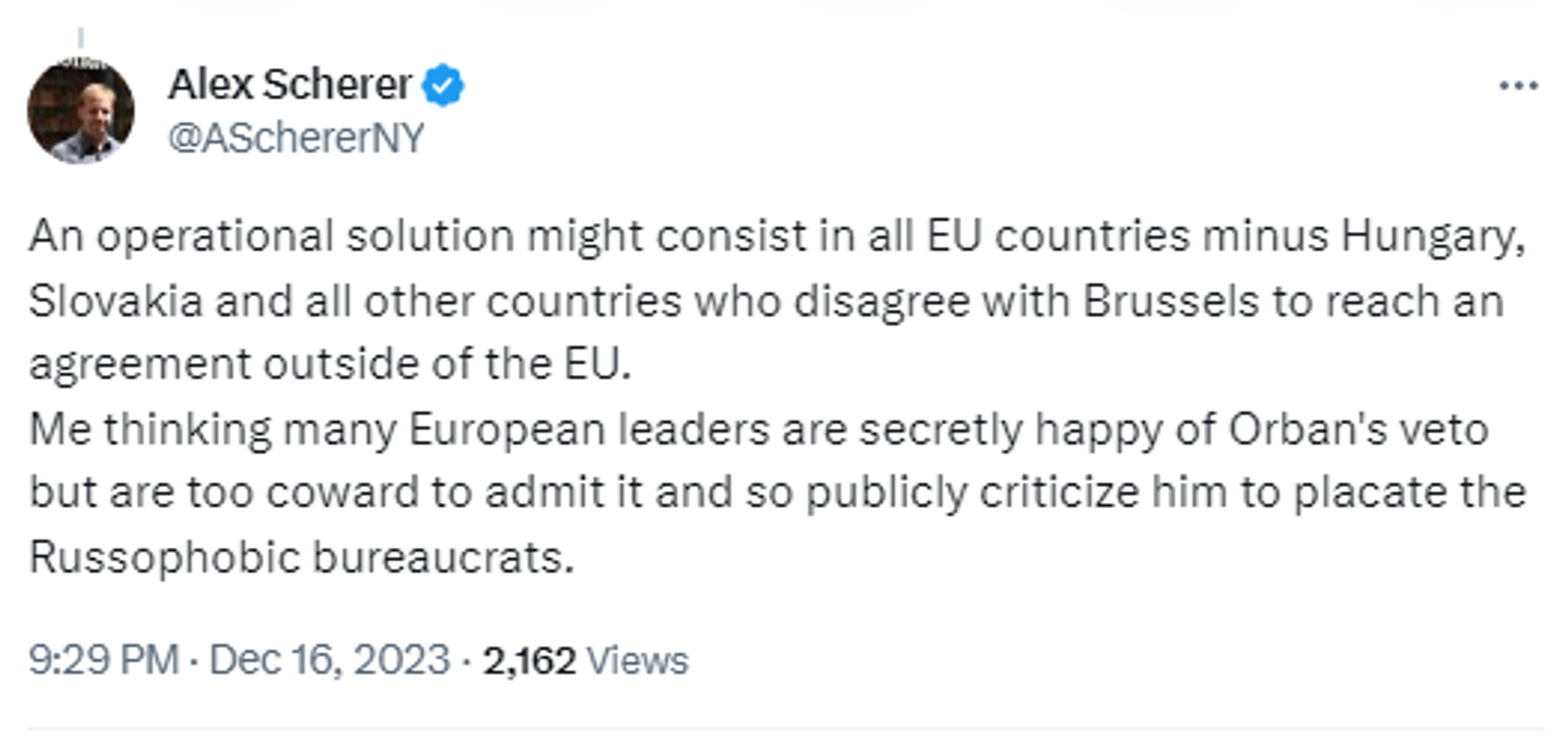 Screenshot of X post. - Sputnik International, 1920, 17.12.2023