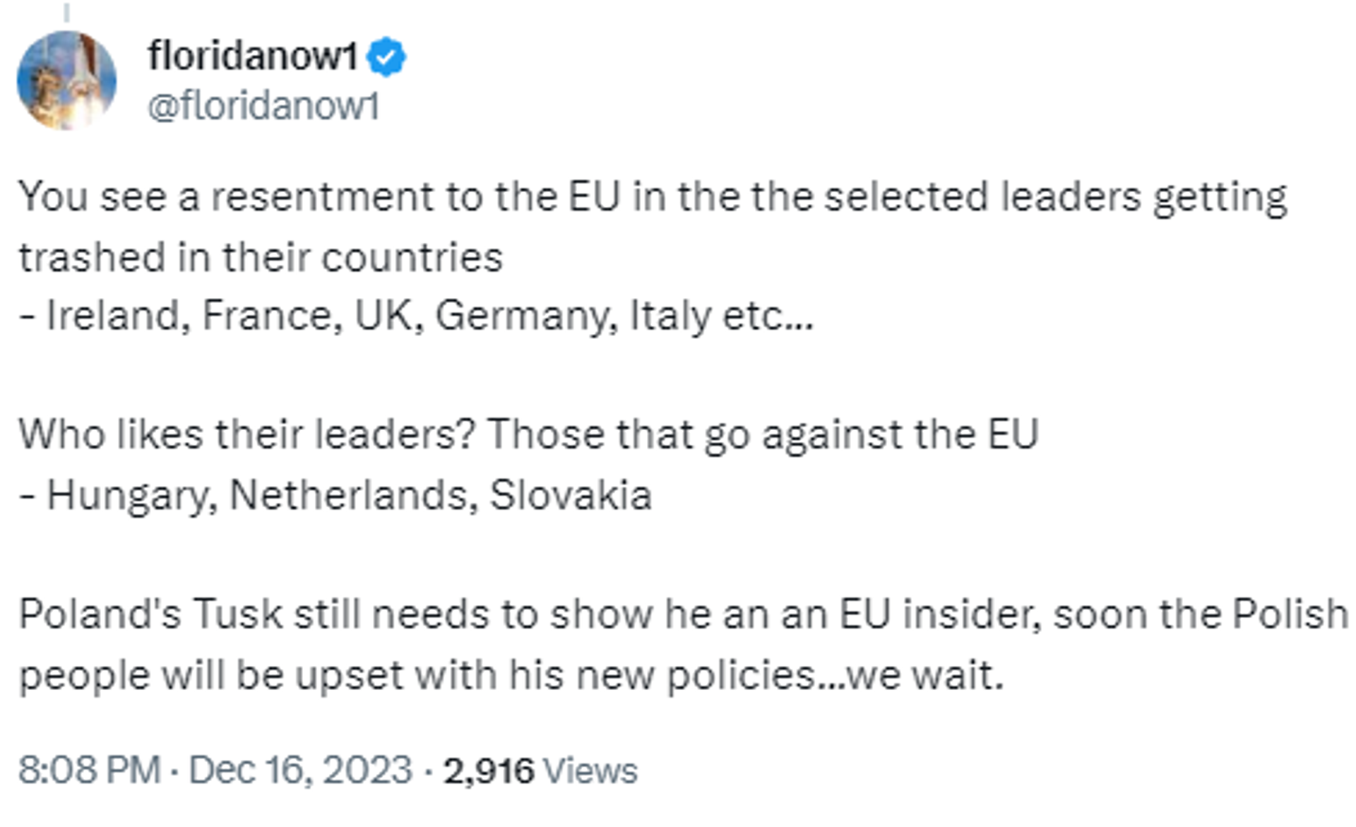 Screenshot of X post. - Sputnik International, 1920, 17.12.2023