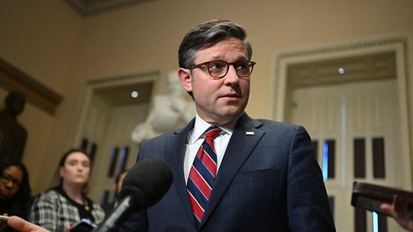US House Speaker Mike Johnson (R-LA), speaks to the press after meeting with Ukrainian President Volodymyr Zelensky on Capitol Hill in Washington, DC, on December 12, 2023 - Sputnik International
