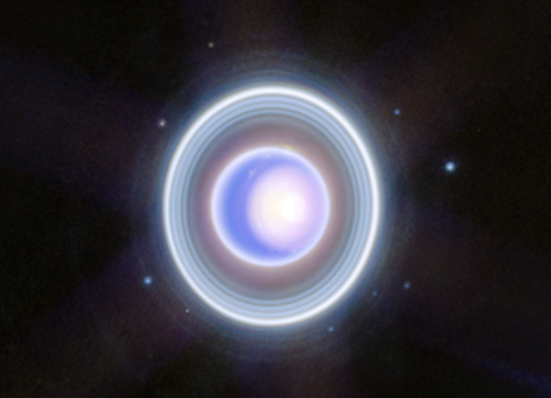 An infrared photo of the planet Uranus and nine of its moons captured by NASA's James Webb Space Telescope (JWST) - Sputnik International, 1920, 20.12.2023