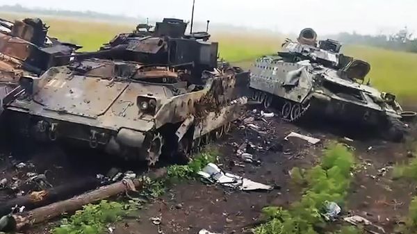 Destroyed Bradley infantry fighting vehicles - Sputnik International