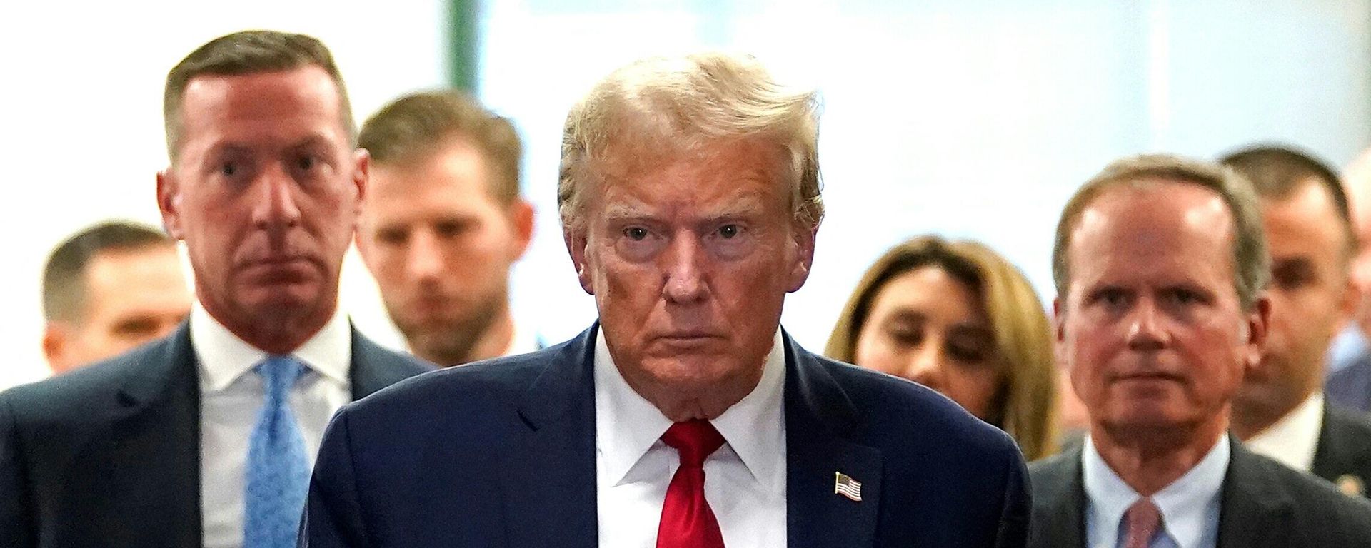 Former US President Donald Trump departs during a break in the civil fraud trial against the Trump Organization, at the New York State Supreme Court in New York City on December 7, 2023 Former US President Donald Trump departs during a break in the civil fraud trial against the Trump Organization, at the New York State Supreme Court in New York City on December 7, 2023 - Sputnik International, 1920, 02.01.2024