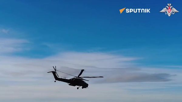 Mi-28N helicopters hit enemy positions in Donetsk direction - Sputnik International