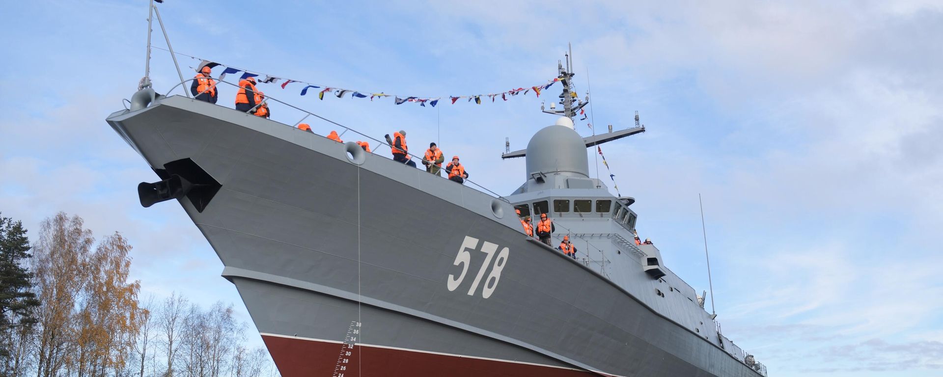 Russian missile ship 'Burya' before its launch in October 2023 in the Leningrad region. - Sputnik International, 1920, 03.01.2024