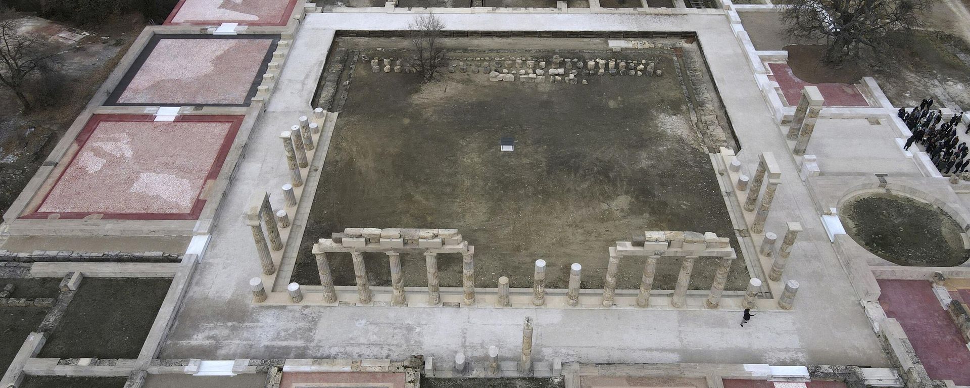 The Palace of Aigai, built more than 2,300 years ago during the reign of Alexander the Great's father, is seen from above after it fully reopened in ancient Aigai, some 65 kilometers (40 miles) southwest of the port city of Thessaloniki, northern Greece, on Friday, Jan. 5, 2024. It was the largest building of classical Greece: The palace where Alexander the Great was proclaimed king before he launched a conquest that took him as far as modern-day Afghanistan. The Palace of Aigai, built more than 2,300 years ago during the reign of Alexander the Great's father, is seen from above after it fully reopened in ancient Aigai, some 65 kilometers (40 miles) southwest of the port city of Thessaloniki, northern Greece, on Friday, Jan. 5, 2024. It was the largest building of classical Greece: The palace where Alexander the Great was proclaimed king before he launched a conquest that took him as far as modern-day Afghanistan. - Sputnik International, 1920, 06.01.2024
