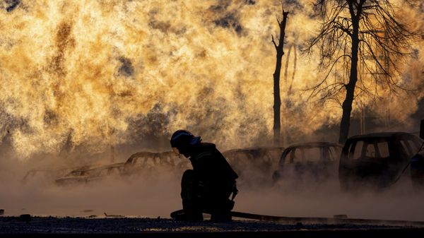 A damaged gas pipe line by a Russian rocket attack, in Kiev, Ukraine, Tuesday, Jan. 2, 2024. - Sputnik International