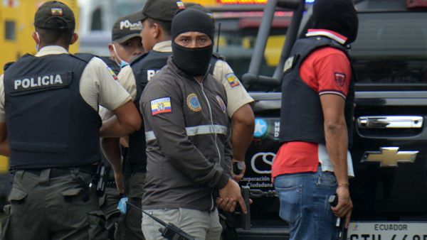 Ecuadorean police members take position outside the premises of Ecuador's TC television channel after unidentified gunmen burst into the state-owned television studio live on air on January 9, 2024, in Guayaquil, Ecuador, a day after Ecuadorean President Daniel Noboa declared a state of emergency following the escape from prison of a dangerous narco boss. Gunshots rang out on live TV in violence-torn Ecuador as armed men carrying rifles and grenades stormed the studio shortly after gangsters vowed a war against the president's plans to reclaim control from narcoterrorists. - Sputnik International
