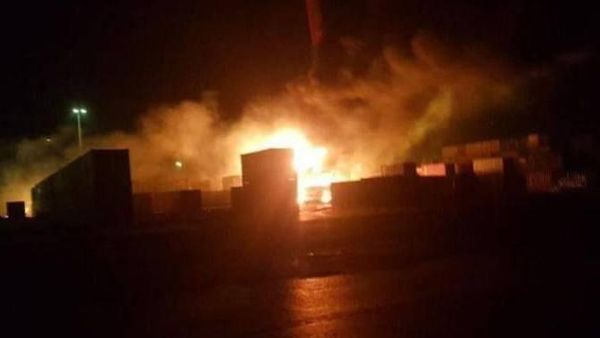 Image of US-British strikes on suspected Houthi targets. - Sputnik International