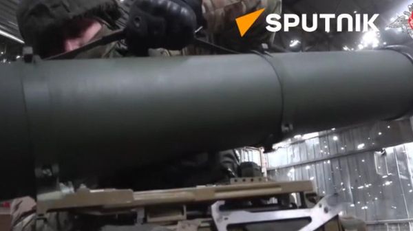 Ukrainian armored vehicle blows up after being hit by guided missile - Sputnik International