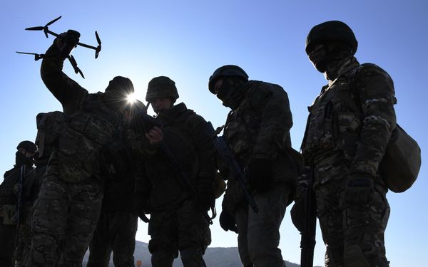 Demonstration of UAV capabilities as part of Pacific Fleet military exercises at a training range in Primorsky Krai. - Sputnik International