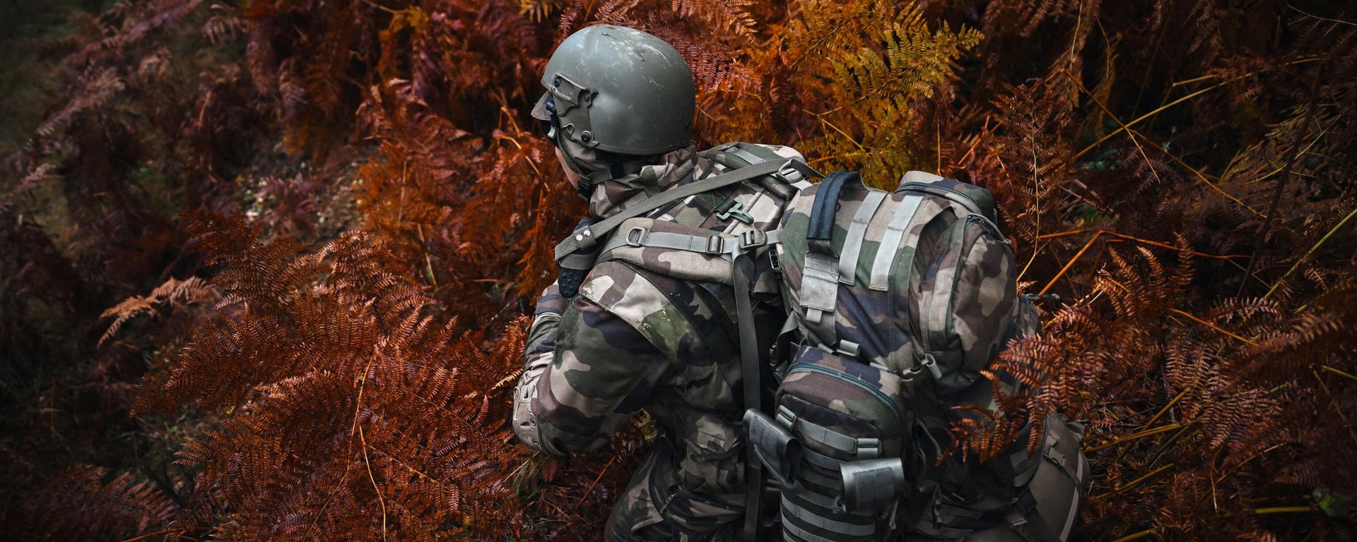 A Ukrainian soldier walks through undergrowth during a training exercise with French soldiers at a French military camp in France in November 2023.  - Sputnik International, 1920, 18.01.2024