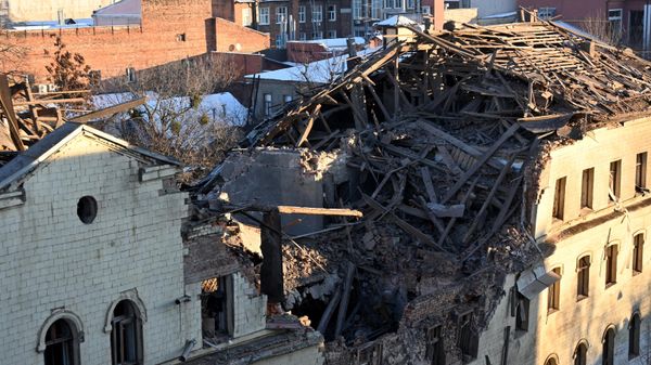 Suspected mercenary base in Kharkov, Ukraine bombed in a Russian precision strike on January 16, 2024. The Russian MoD estimates that 60+ mercenaries were killed and over 20 others wounded in the attack. - Sputnik International