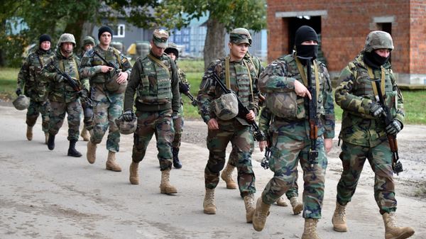 Rapid Trident 2021 military drills at the combat training ground in Lvov region, Western Ukraine.  - Sputnik International