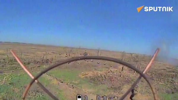 Footage released by the Russian Defense Ministry of the work of Russian drones on the strongholds of the Armed Forces of Ukraine in the special operation zone - Sputnik International