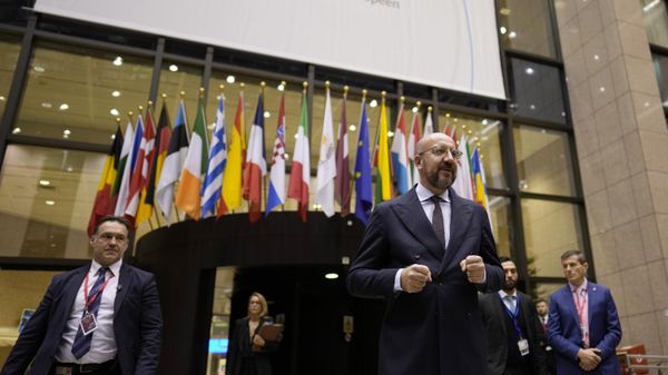 European Council President Charles Michel addresses the media during EU summit in Brussels, Friday, Dec. 15, 2023 - Sputnik International