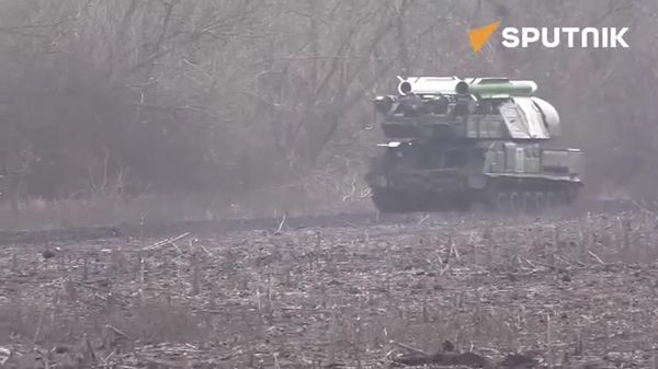 Crews of Russia's Buk-M1 air defense system destroyed two Ukrainian HIMARS missiles in South Donetsk. - Sputnik International