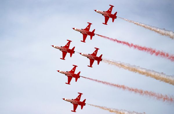 F-5 supersonic fighter jets, Turkish Stars aerobatic demonstration team of the Turkish Air Force. - Sputnik International