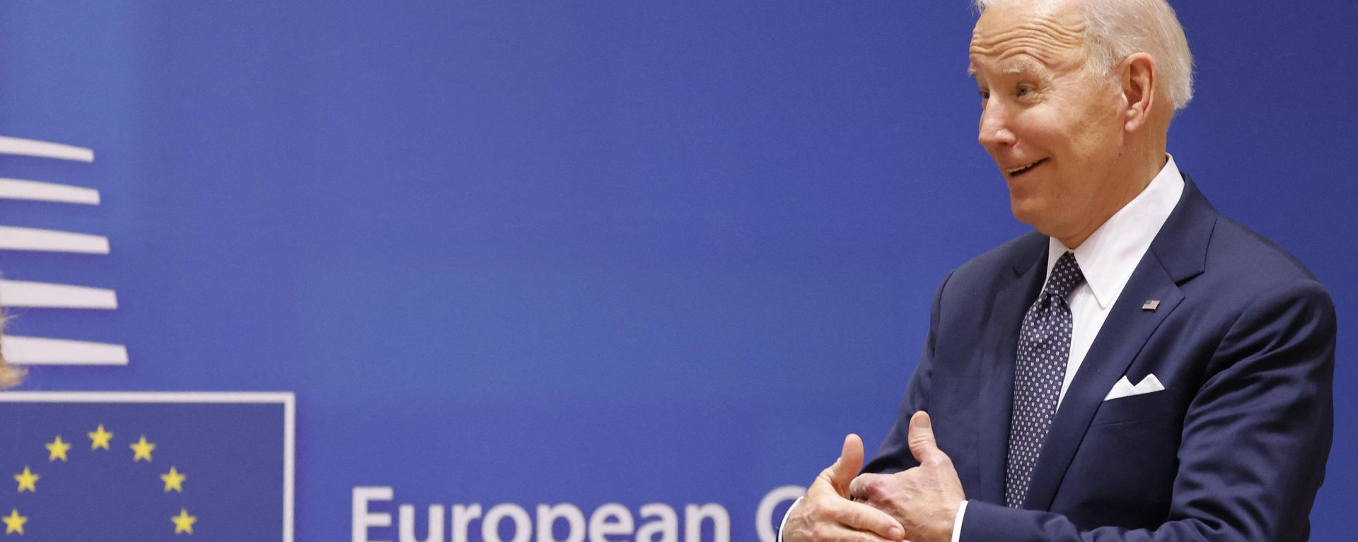 US President Joe Biden reacts at the start of the European Union (EU) summit at the EU Headquarters, March 2022. File photo. US President Joe Biden reacts at the start of the European Union (EU) summit at the EU Headquarters, March 2022. File photo. - Sputnik International, 1920, 19.02.2024