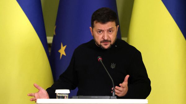 Ukraine's President Volodymyr Zelensky speaks during a joint press conference with the European Commission President following their talks in Kiev on November 4, 2023. - Sputnik International