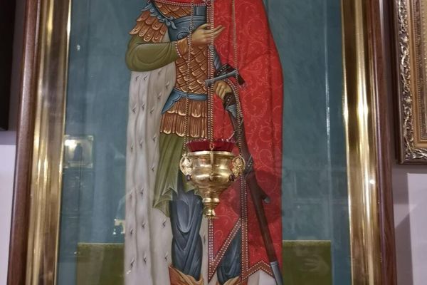 Alexander Nevsky's icon at Father Michael's temple Alexander Nevsky's icon at Father Michael's temple - Sputnik International