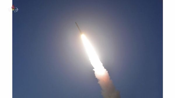 This image made from video broadcasted by North Korea's KRT shows what it says is a ballistic missile being launched from an undisclosed location in North Korea, Monday, Feb. 20, 2023 - Sputnik International