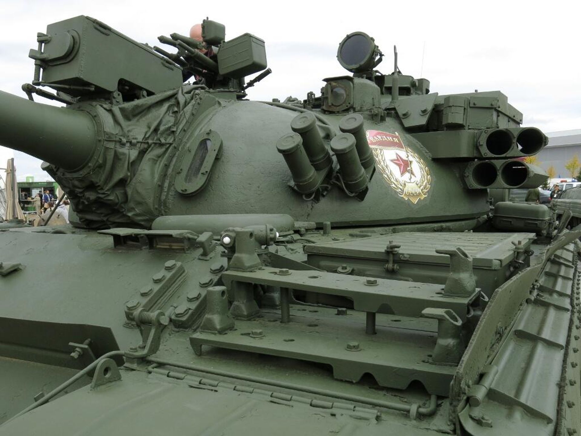 Soviet main battle tank T-55AD with Drozd active protection system and laser range finder, view at turret, International military Forum Army-2016 - Sputnik International, 1920, 17.02.2024