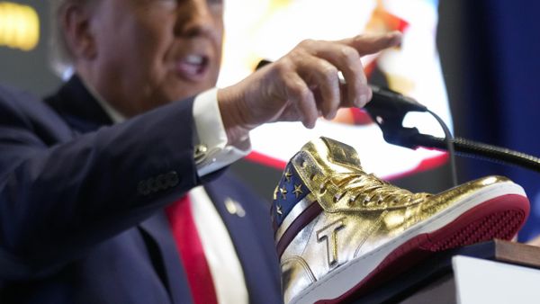 Republican presidential candidate former President Donald Trump attends Sneaker Con Philadelphia, an event popular among sneaker collectors, in Philadelphia, Saturday, Feb. 17, 2024. Trump announced a Trump sneaker.  - Sputnik International