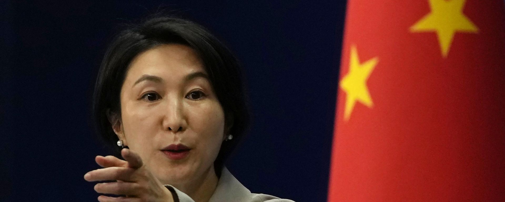 Chinese Foreign Ministry spokesperson Mao Ning gestures during a press conference at the Ministry of Foreign Affairs in Beijing, Wednesday, July 26, 2023. - Sputnik International, 1920, 20.02.2024