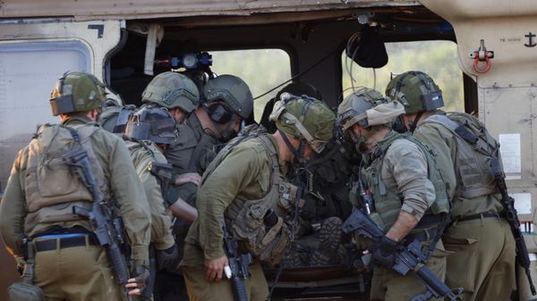 Israeli soldiers take part in a rescue exercise in Upper Galilee near the Lebanon border on February 7, 2024, amid ongoing battles between Israel and Palestinian Hamas militants in the Gaza Strip. - Sputnik International