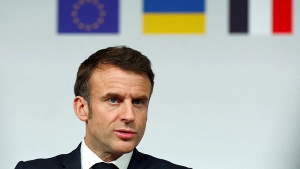 French President Emmanuel Macron speaks during a press conference at the end of the international conference aimed at supporting Ukraine, at the Elysee presidential palace in Paris, on February 26, 2024. - Sputnik International