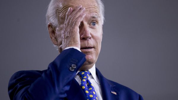 Democratic presidential candidate former Vice President Joe Biden gestures while referencing President Donald Trump at a campaign event at the William Hicks Anderson Community Center in Wilmington, Del., Tuesday, July 28, 2020 - Sputnik International