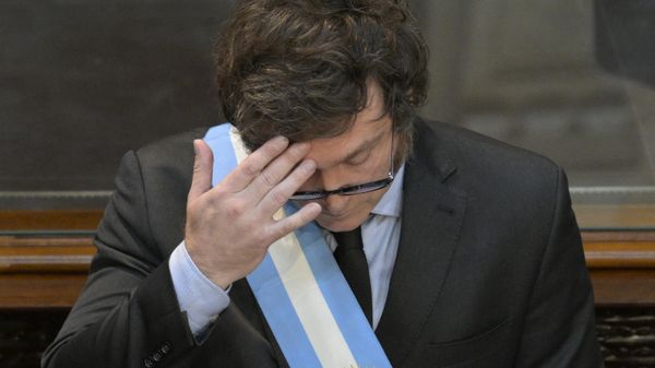 Argentina's President Javier Milei gestures while delivering his first policy speech to parliament during the inauguration of the 142nd ordinary session of Congress in Buenos Aires on March 1, 2024.  - Sputnik International