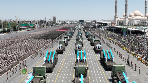 Houthi naval missiles on parade in Sanaa, September 2023. - Sputnik International