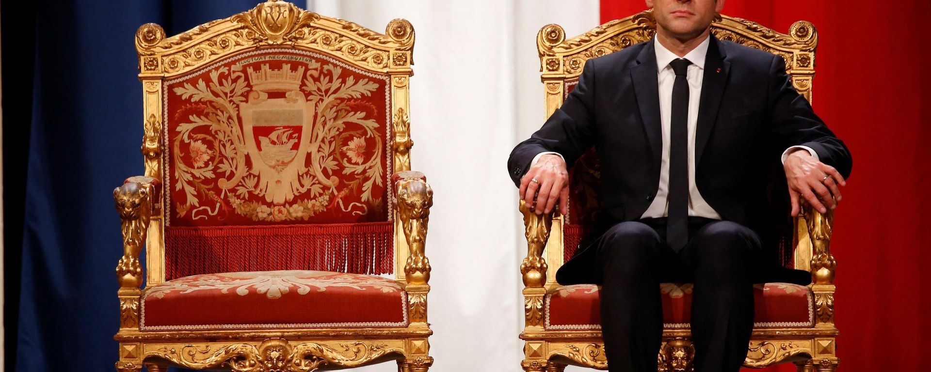 French President Emmanuel Macron takes part in an official ceremony at Paris' city hall after his formal inauguration as French President on May 14, 2017 in Paris. File photo. - Sputnik International, 1920, 19.03.2024