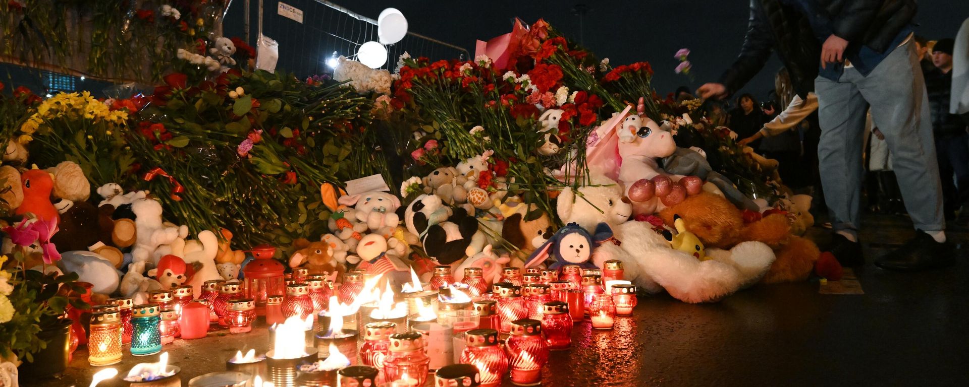 Actions in memory of the victims of the terrorist attack at Crocus City Hall - Sputnik International, 1920, 24.03.2024