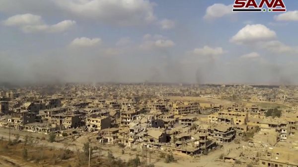 This frame grab from a video released on Nov. 2, 2017 by the Syrian official news agency SANA shows the destroyed in the Deir el-Zour city during a battle against Islamic State militants, Syria - Sputnik International