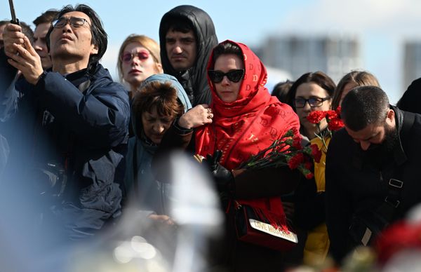 People attend a funeral liturgy for the victims of the terrorist attack at Crocus City Hall. - Sputnik International