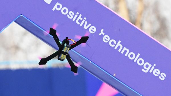 A drone flies during the drone race's qualifying round at the Games of the Future international multi-sports tournament - Sputnik International