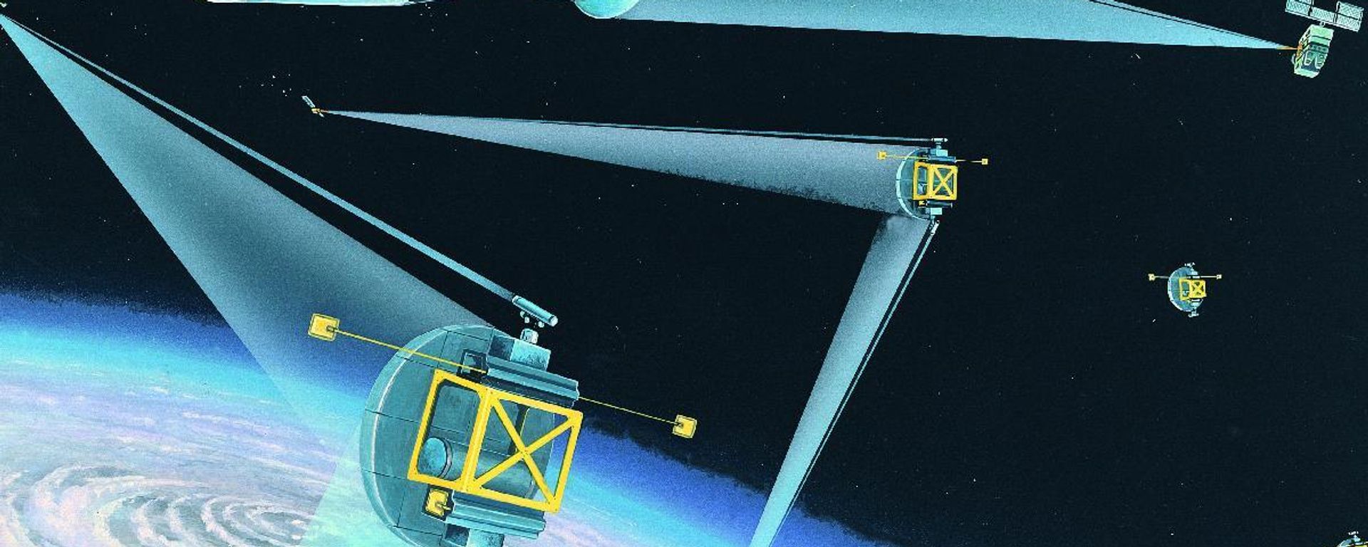 US Defense Intelligence Agency (DIA) illustration of space-based strategic defenses. - Sputnik International, 1920, 05.04.2024