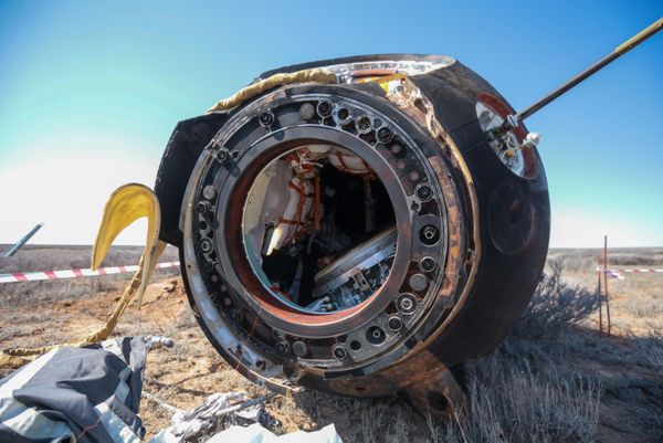 The descent vehicle of the Soyuz MS-24 spacecraft with the participants of the 21st Expedition to the ISS. - Sputnik International