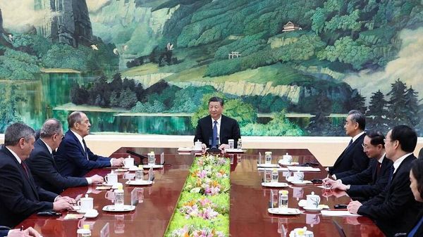Foreign Minister Sergey Lavrov during a meeting with President of China Xi Jinping, Beijing, April 9, 2024. - Sputnik International
