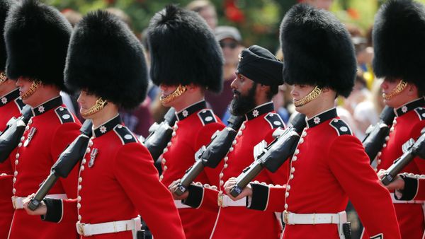 Soldiers march for the annual Trooping the Colour Ceremony in London, Saturday, June 9, 2018 - Sputnik International