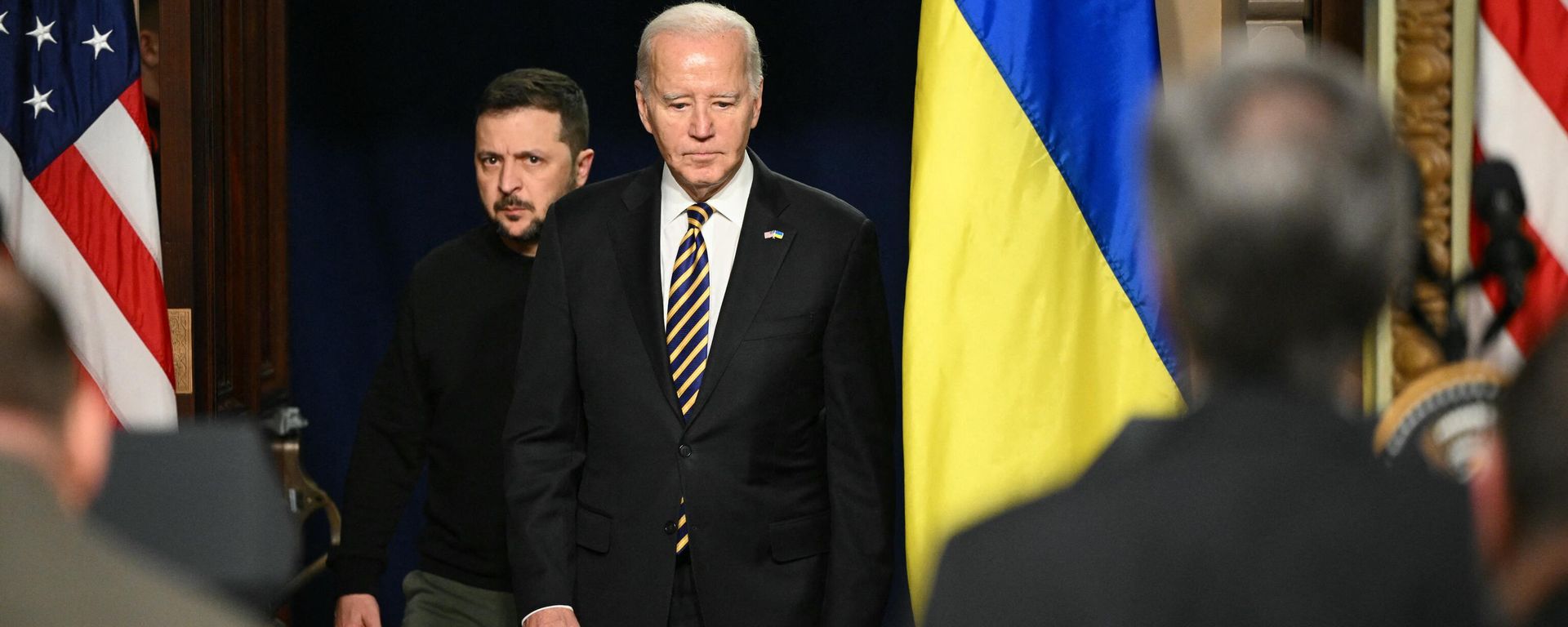 US President Joe Biden and Ukraine’s Volodymyr Zelensky. - Sputnik International, 1920, 02.07.2024