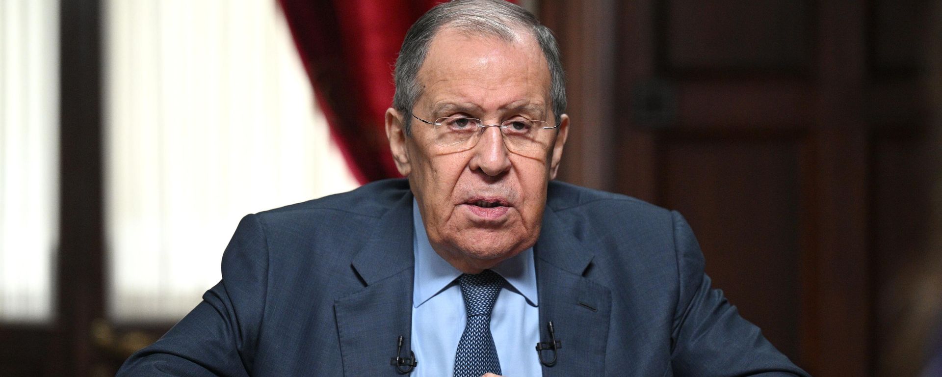 Russian Foreign Minister Sergey Lavrov speaks during an interview with the radio stations Sputnik, Komsomolskaya Pravda, and Govorit Moskva in Moscow, Russia Russian Foreign Minister Sergey Lavrov speaks during an interview with the radio stations Sputnik, Komsomolskaya Pravda, and Govorit Moskva in Moscow, Russia - Sputnik International, 1920, 27.08.2024