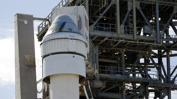 Boeing's Starliner capsule atop an Atlas V rocket stands ready for its upcoming mission at Space Launch Complex 41 at the Cape Canaveral Space Force Station, Sunday, May 5, 2024, in Cape Canaveral, Fla - Sputnik International