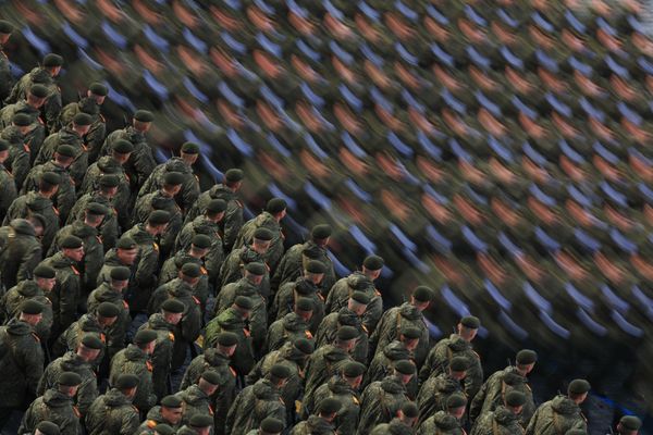 Battalions and companies organized according to military types and branches at the military parade in Moscow in honor of the 79th anniversary of Victory in the Great Patriotic War. - Sputnik International
