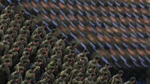 Russian troops at Red Square in Moscow during the military parade, marking 79th anniversary of the Victory Day, May 9, 2024. - Sputnik International